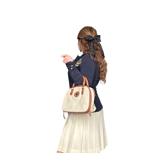 Canvas & Faux Leather Satchel Bag - Picture 3 of 14